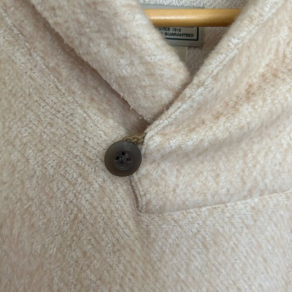 Vintage L.L. Bean Beige Shawl Collar Sweater XXL Reg Cotton-Blend Button Pullove - Picture 3 of 9